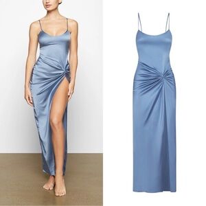 SKIMS high slit stretch silk slip S